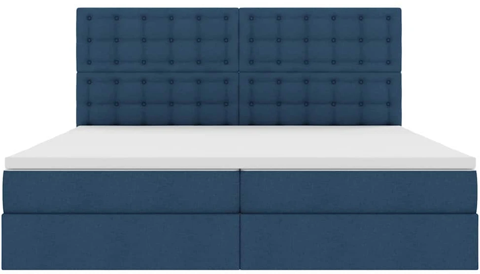 LED saugojimo lova su čiužiniu Mėlyna 200 x 200 cm Audinys