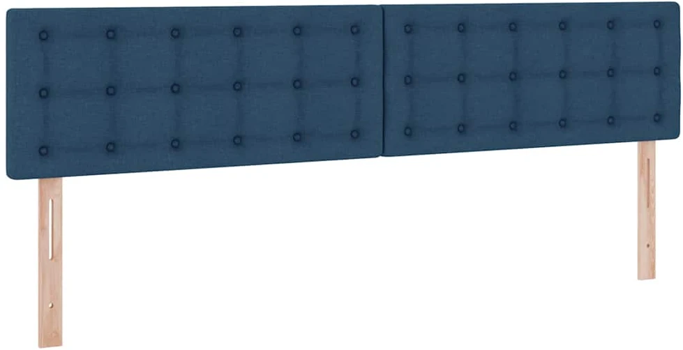 LED saugojimo lova su čiužiniu Mėlyna 200 x 200 cm Audinys