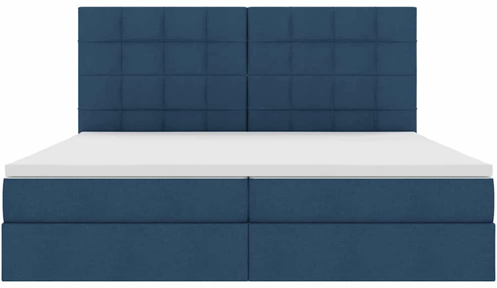 LED saugojimo lova su čiužiniu Mėlyna 200 x 200 cm Audinys
