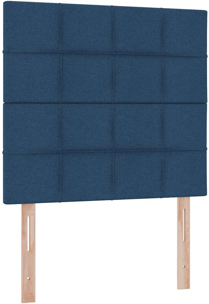 LED saugojimo lova su čiužiniu Mėlyna 90 x 190 cm Audinys