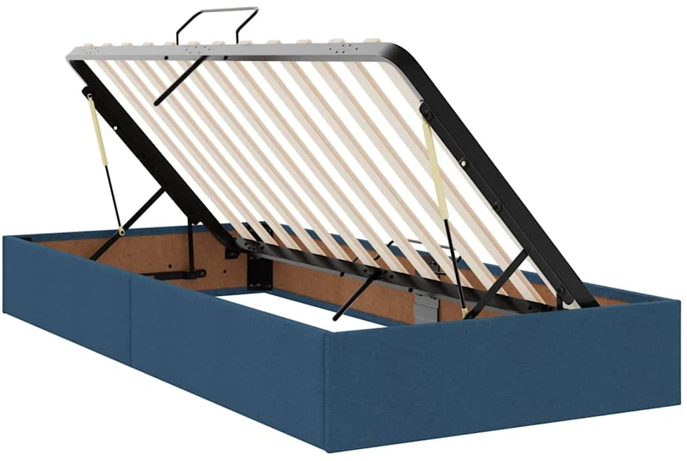 LED saugojimo lova su čiužiniu Mėlyna 90 x 190 cm Audinys