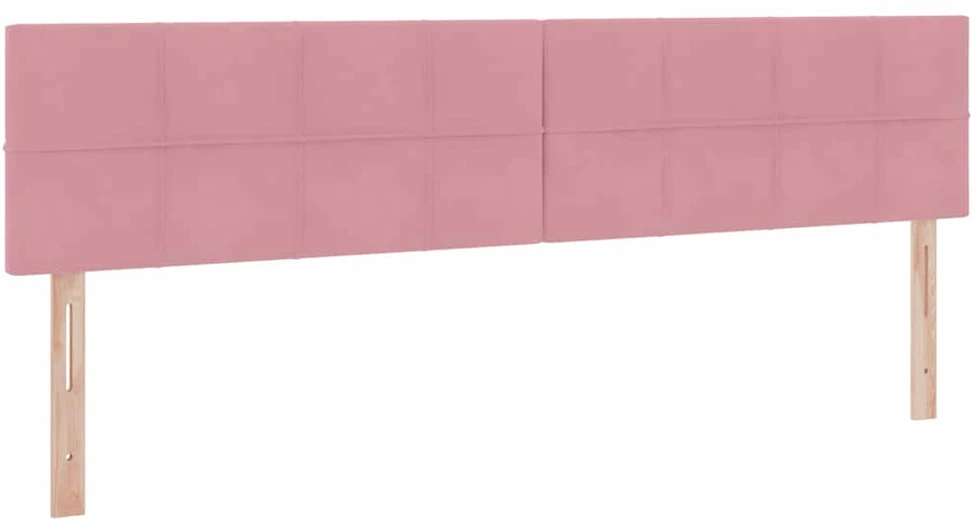 LED saugojimo lova su čiužiniu Rožinė 200 x 200 cm Aksomas