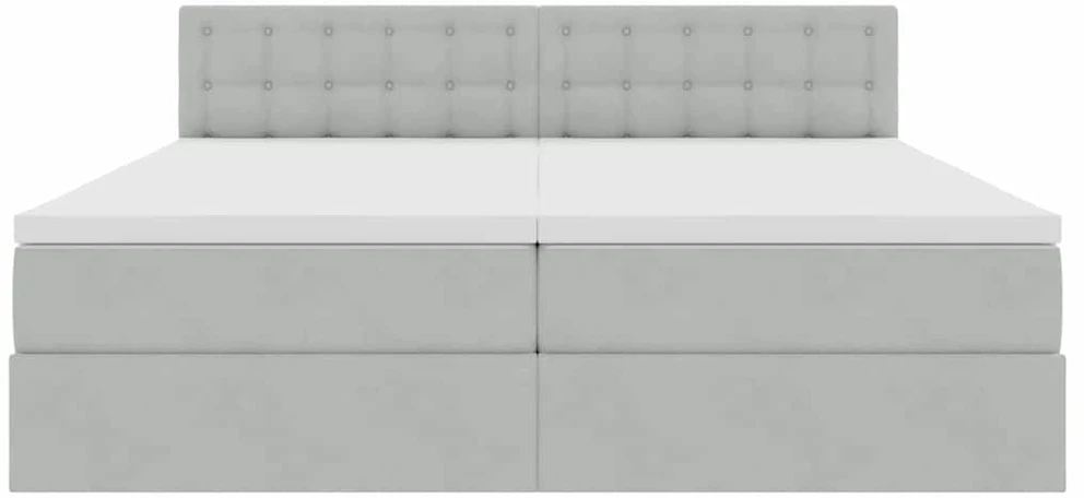 LED saugojimo lova su čiužiniu Šviesiai pilka 200 x 200 cm