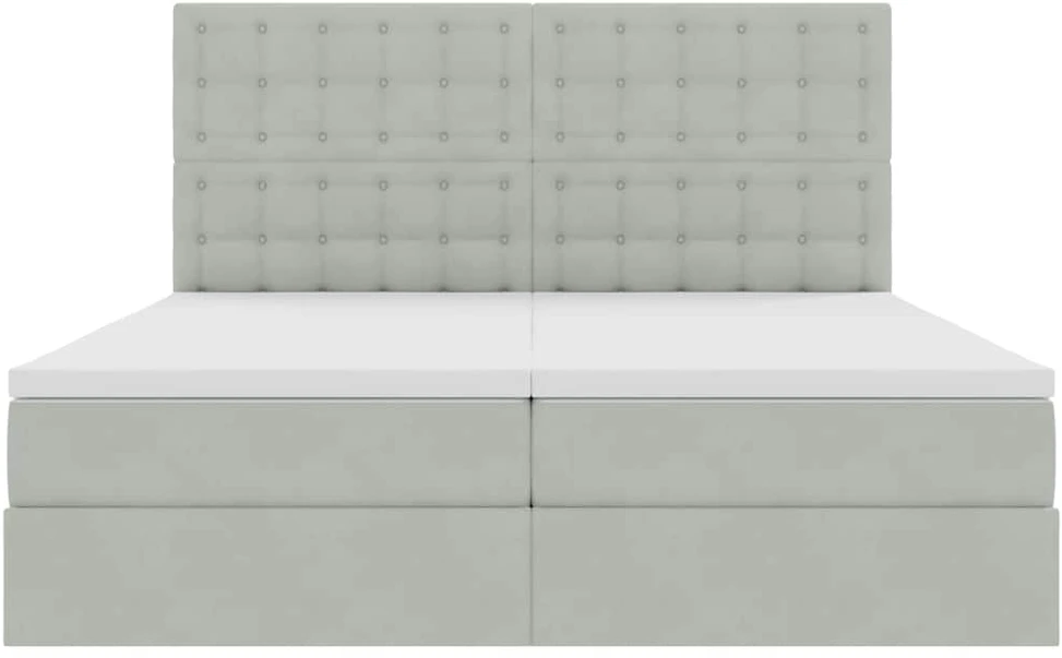 LED saugojimo lova su čiužiniu Šviesiai pilka 180 x 200 cm