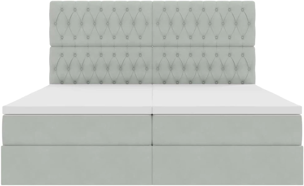 LED saugojimo lova su čiužiniu Šviesiai pilka 180 x 200 cm