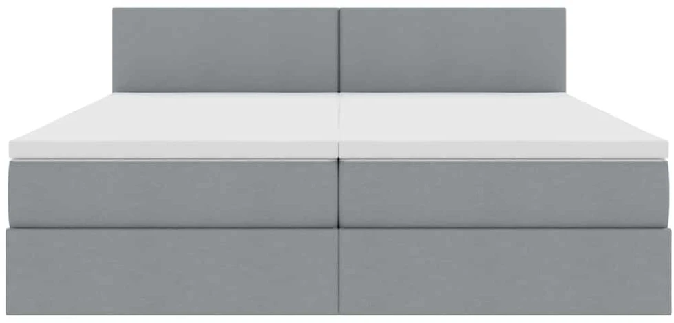 LED saugojimo lova su čiužiniu Šviesiai pilka 200 x 200 cm