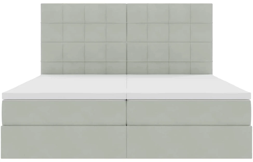LED saugojimo lova su čiužiniu Šviesiai pilka 180 x 200 cm