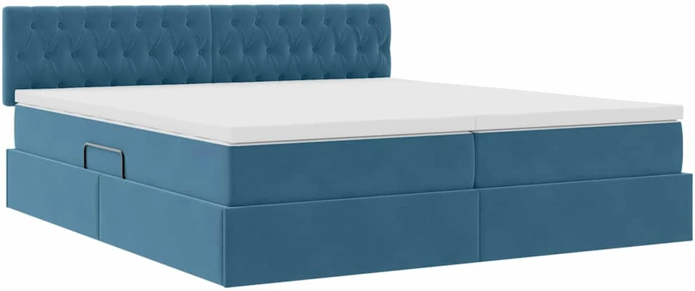 LED saugojimo lova su čiužiniu Tamsiai mėlyna 200 x 200 cm