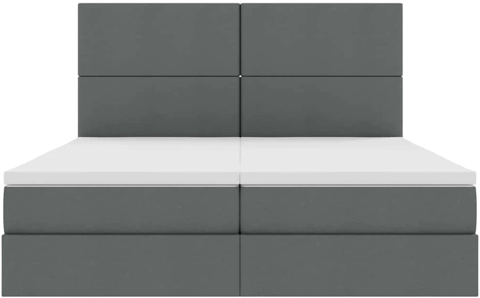 LED saugojimo lova su čiužiniu Tamsiai pilka 180 x 200 cm