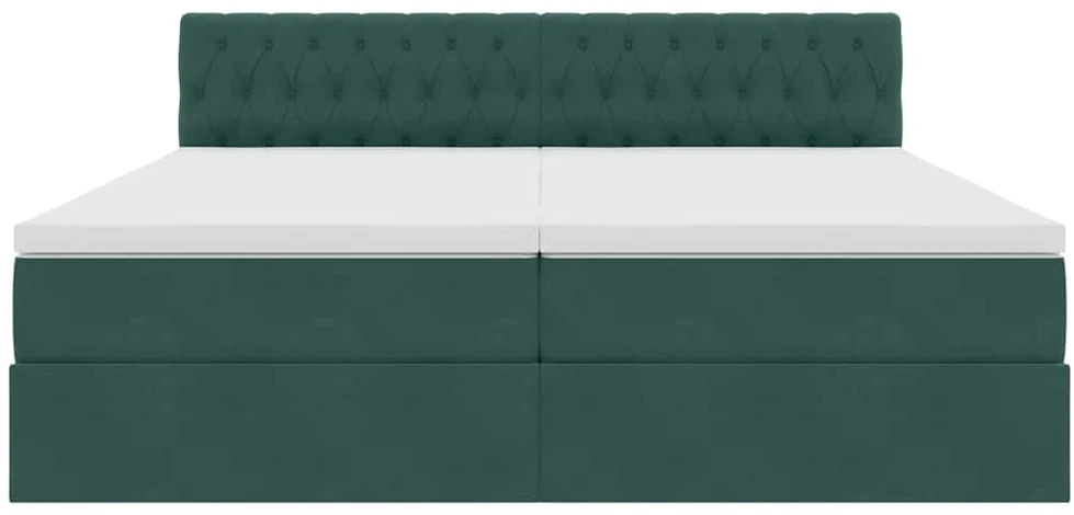 LED saugojimo lova su čiužiniu Tamsiai žalia 200 x 200 cm