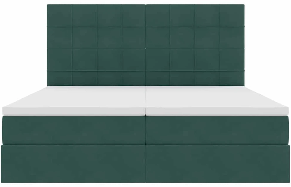LED saugojimo lova su čiužiniu Tamsiai žalia 180 x 200 cm