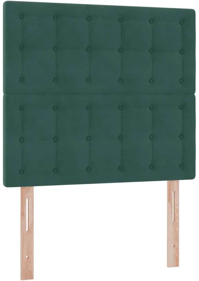 LED saugojimo lova su čiužiniu Tamsiai žalia 90 x 190 cm