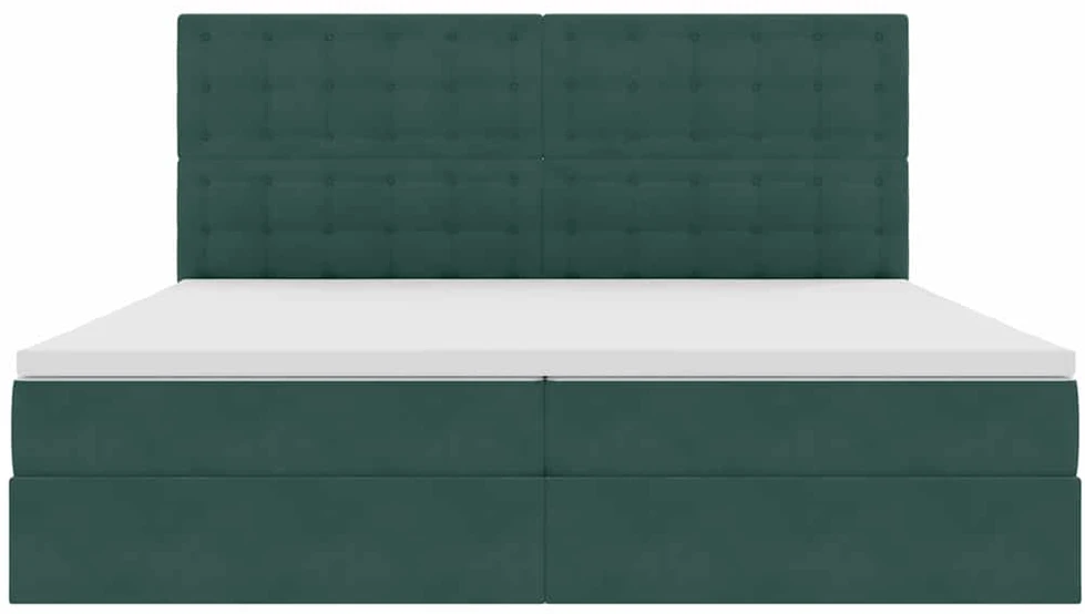 LED saugojimo lova su čiužiniu Tamsiai žalia 200 x 200 cm