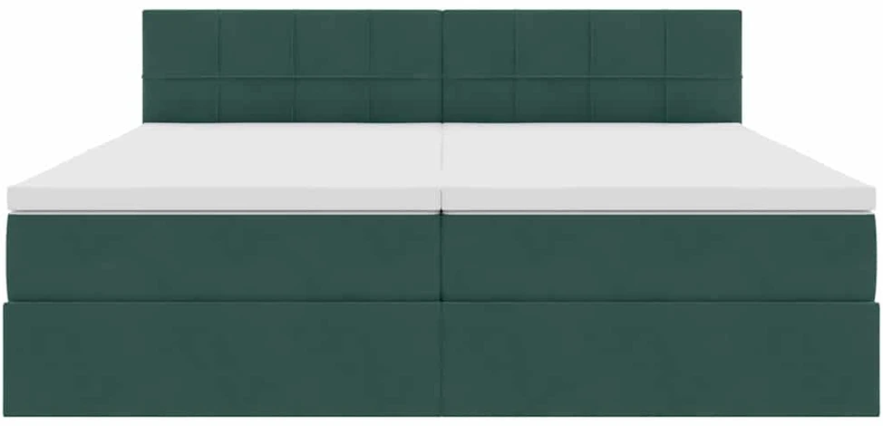 LED saugojimo lova su čiužiniu Tamsiai žalia 180 x 200 cm