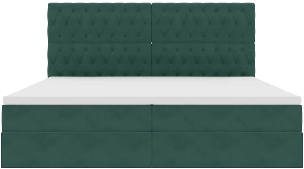 LED saugojimo lova su čiužiniu Tamsiai žalia 200 x 200 cm