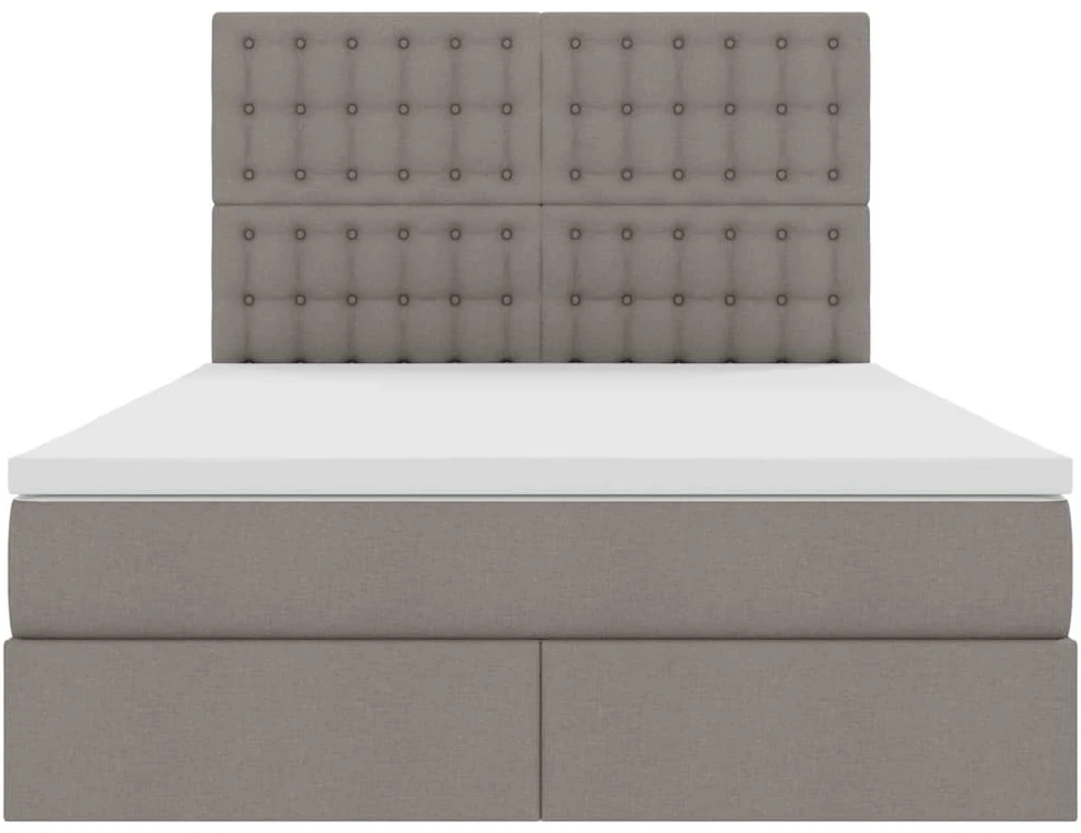 LED saugojimo lova su čiužiniu Taupe 140 x 200 cm Audinys