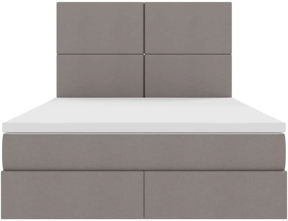 LED saugojimo lova su čiužiniu Taupe 140 x 200 cm Audinys