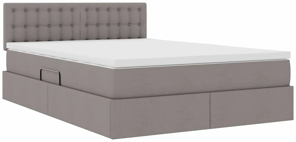 LED saugojimo lova su čiužiniu Taupe 140 x 200 cm Audinys