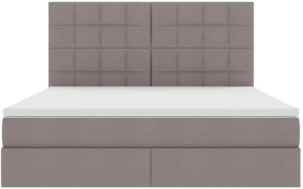 LED saugojimo lova su čiužiniu Taupe 160 x 200 cm Audinys