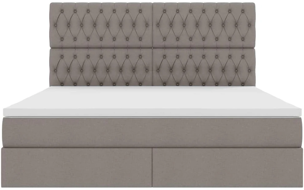 LED saugojimo lova su čiužiniu Taupe 180 x 200 cm Audinys