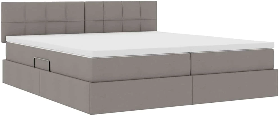 LED saugojimo lova su čiužiniu Taupe 180 x 200 cm Audinys