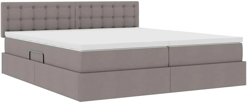 LED saugojimo lova su čiužiniu Taupe 180 x 200 cm Audinys
