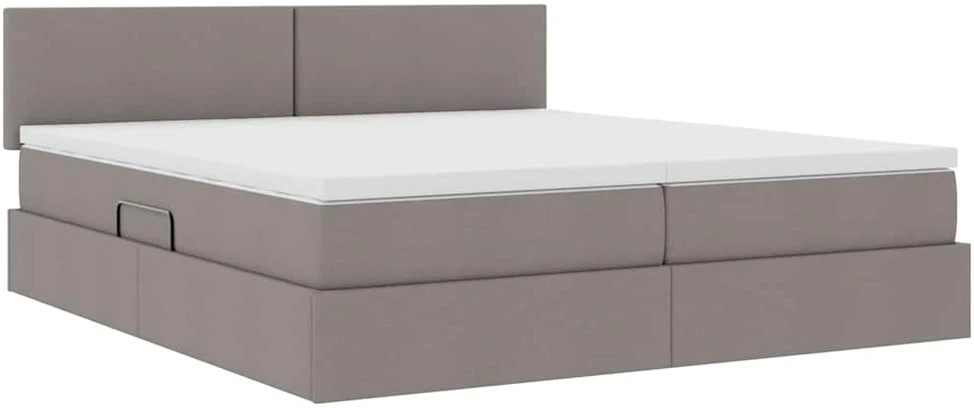 LED saugojimo lova su čiužiniu Taupe 200 x 200 cm Audinys