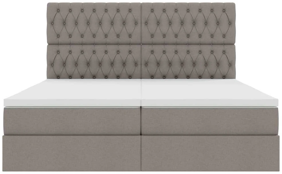LED saugojimo lova su čiužiniu Taupe 200 x 200 cm Audinys