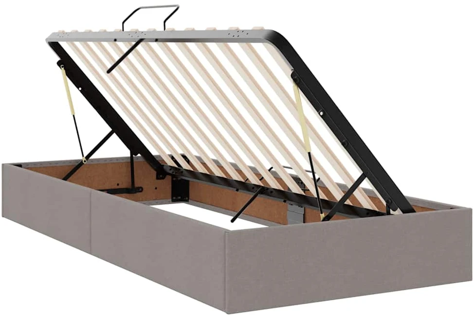 LED saugojimo lova su čiužiniu Taupe 90 x 190 cm Audinys
