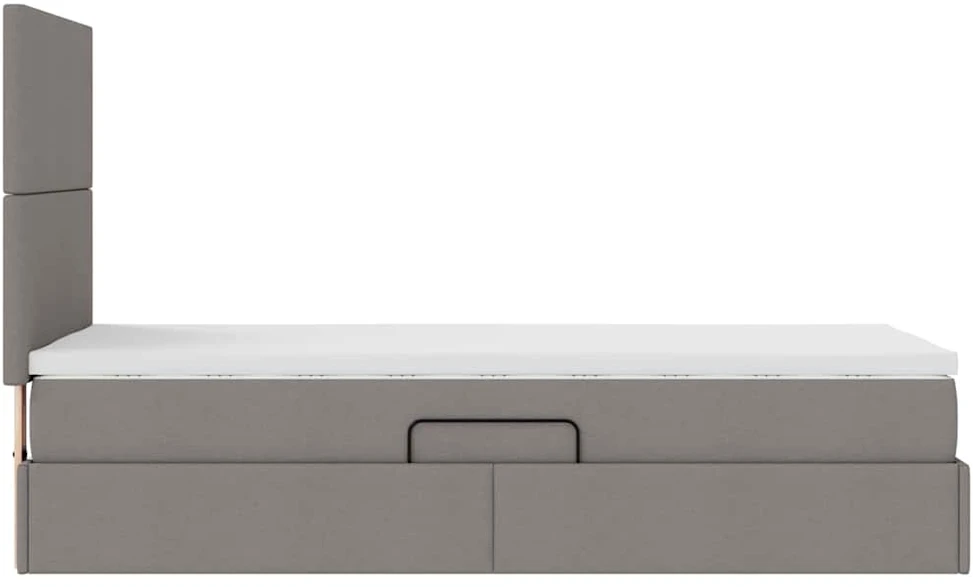 LED saugojimo lova su čiužiniu Taupe 90 x 190 cm Audinys
