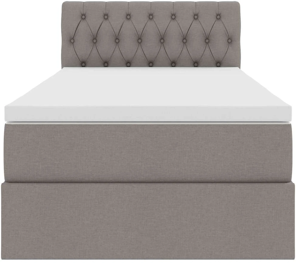 LED saugojimo lova su čiužiniu Taupe 90 x 200 cm Audinys