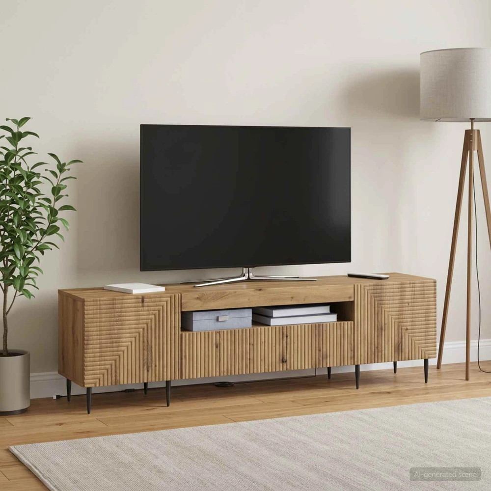 TV staliukas LED televizoriaus spintelė Artisano ąžuolo Apdirbta mediena
