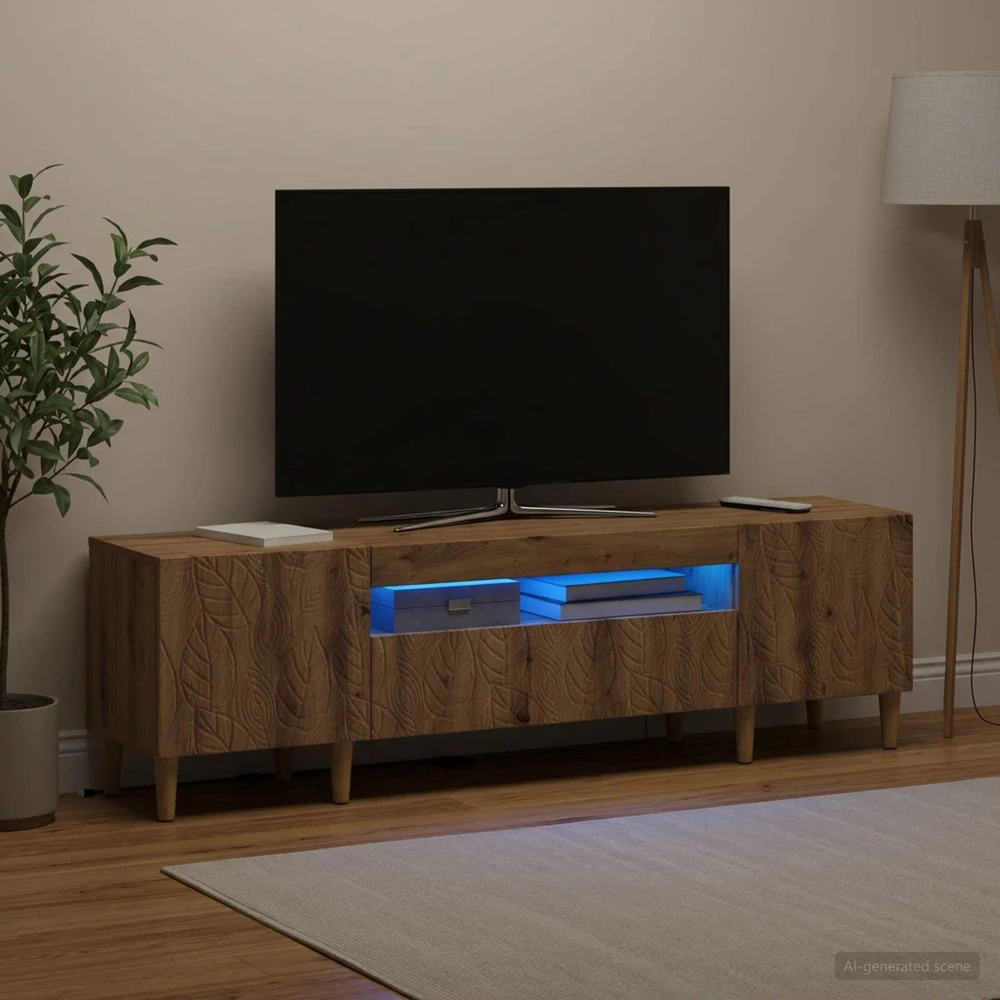 TV staliukas LED televizoriaus spintelė Artisano ąžuolo Apdirbta mediena