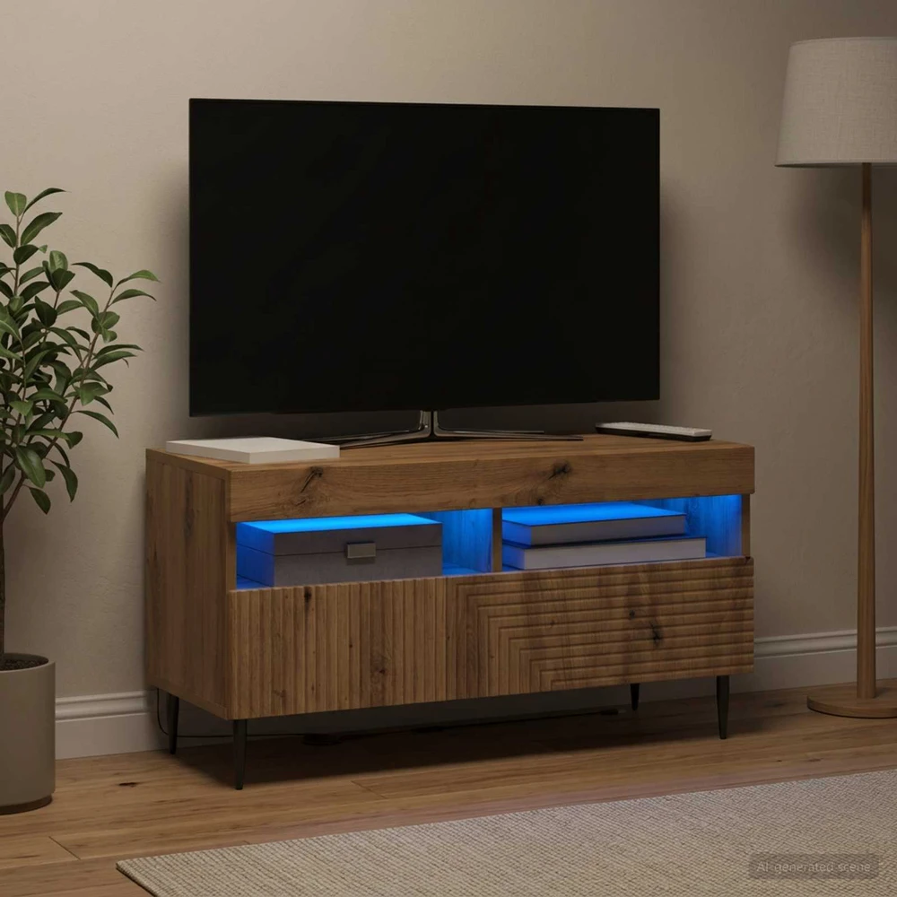 TV staliukas LED televizoriaus spintelė Artisano ąžuolo Apdirbta mediena