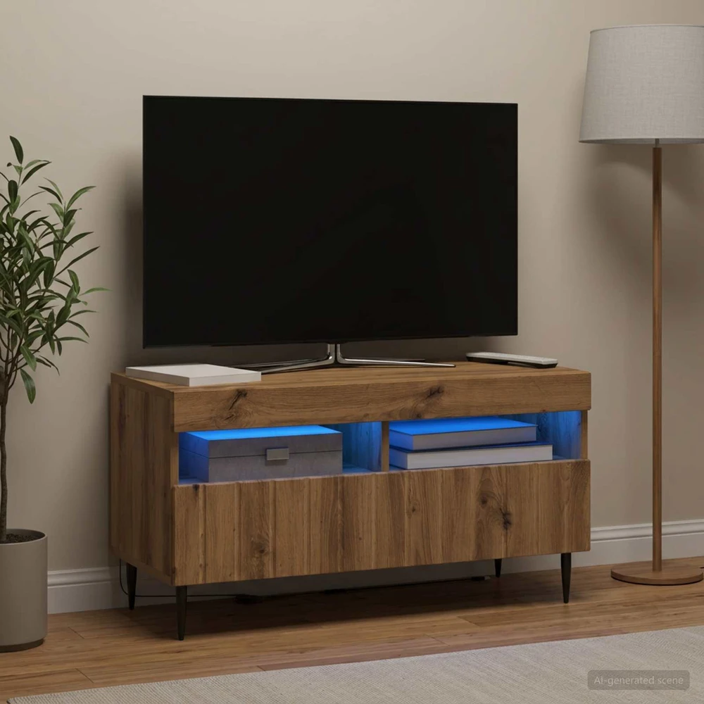 TV staliukas LED televizoriaus spintelė Artisano ąžuolo Apdirbta mediena