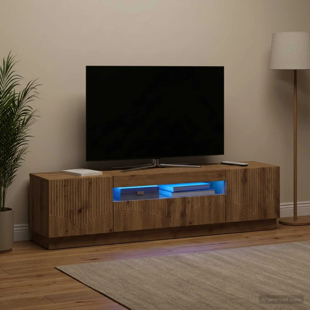 TV staliukas LED televizoriaus spintelė Artisano ąžuolo Apdirbta mediena