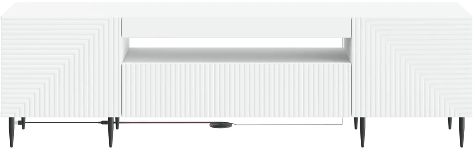 TV staliukas LED televizoriaus spintelė Balta Apdirbta mediena