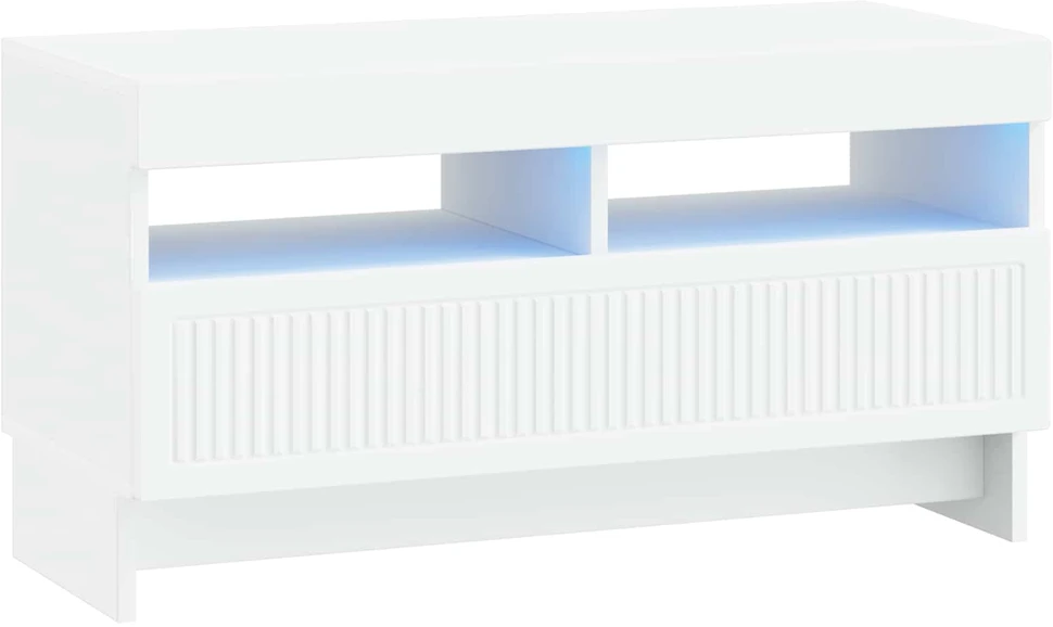 TV staliukas LED televizoriaus spintelė Balta Apdirbta mediena