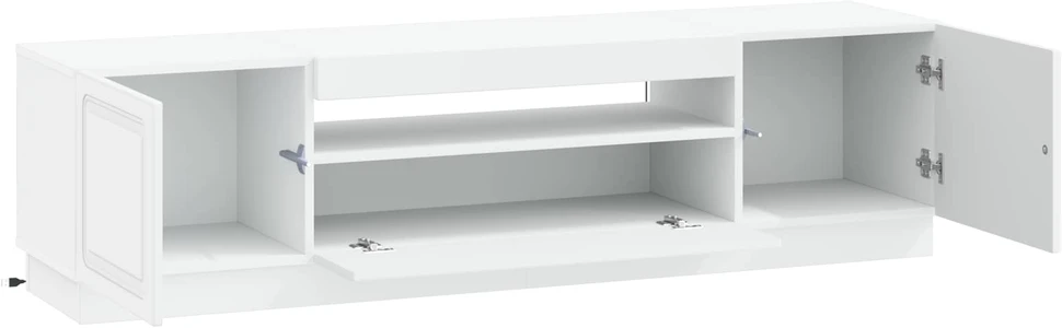 TV staliukas LED televizoriaus spintelė Balta Apdirbta mediena