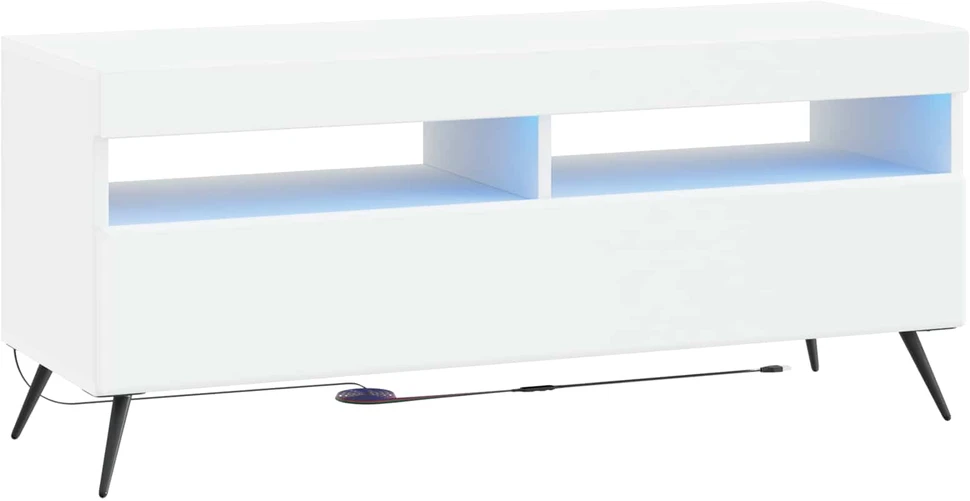 TV staliukas LED televizoriaus spintelė Balta Apdirbta mediena