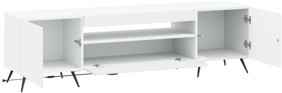 TV staliukas LED televizoriaus spintelė Balta Apdirbta mediena