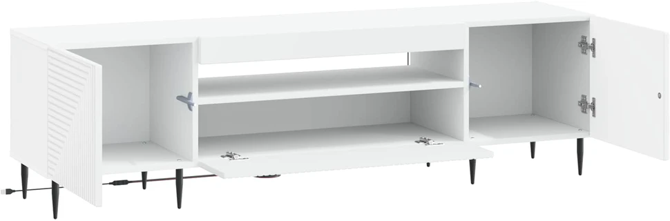 TV staliukas LED televizoriaus spintelė Balta Apdirbta mediena