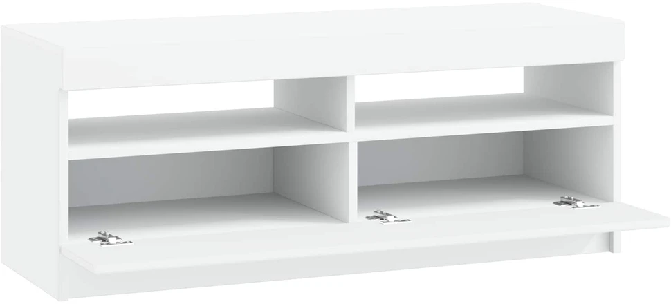 TV staliukas LED televizoriaus spintelė Balta Apdirbta mediena