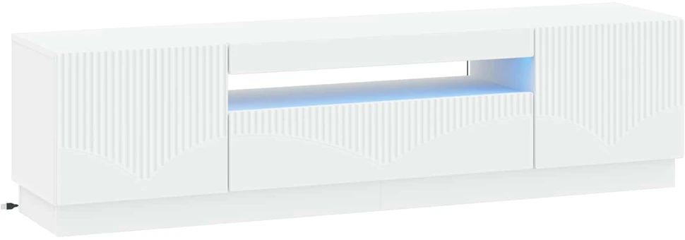 TV staliukas LED televizoriaus spintelė Balta Apdirbta mediena
