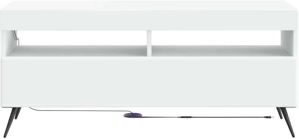 TV staliukas LED televizoriaus spintelė Balta Apdirbta mediena