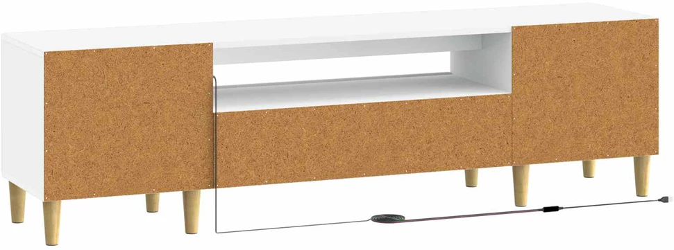 TV staliukas LED televizoriaus spintelė Balta Apdirbta mediena