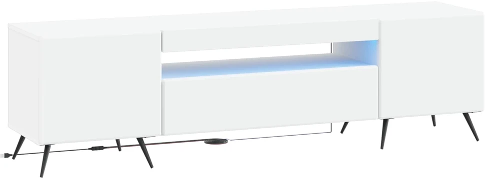 TV staliukas LED televizoriaus spintelė Balta Apdirbta mediena