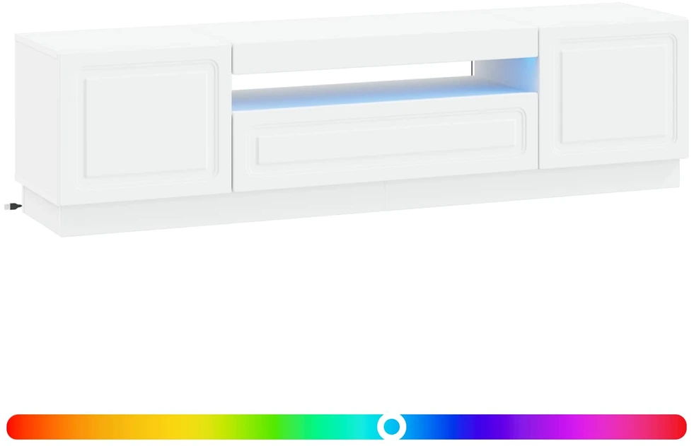 TV staliukas LED televizoriaus spintelė Balta Apdirbta mediena