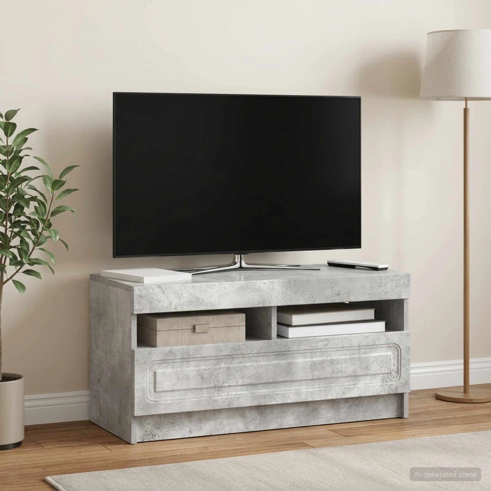 TV staliukas LED televizoriaus spintelė Betono pilka Apdirbta mediena