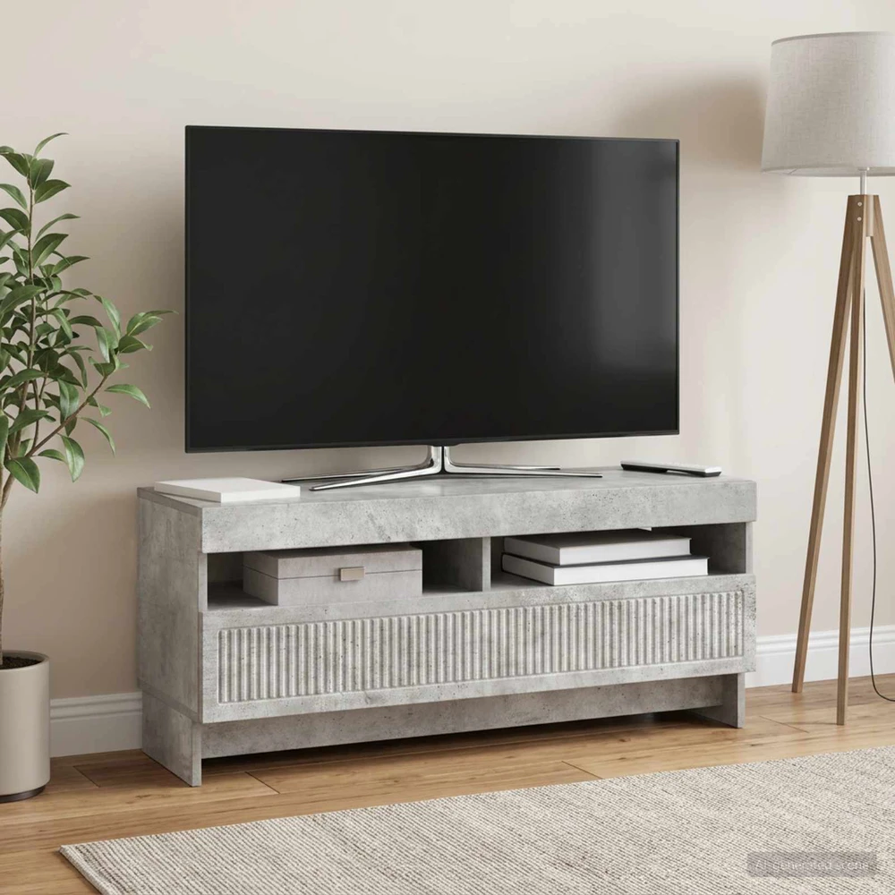 TV staliukas LED televizoriaus spintelė Betono pilka Apdirbta mediena